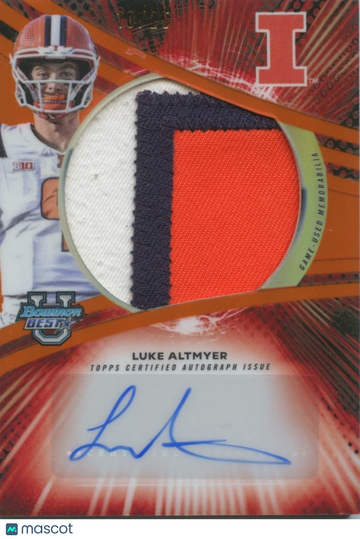 2025 Luke Altmyer Patch Rookie Topps