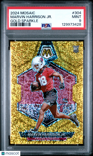 2024 Panini Mosaic Marvin Harrison JR. #304 Gold Sparkle PSA 9
