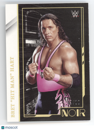 2022 Panini Chronicles Noir WWE Bret "Hit Man" Hart #419 Gold /10