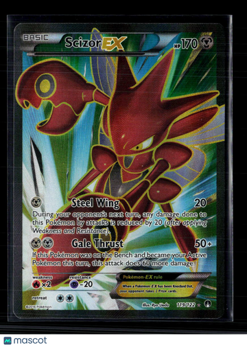 Pokemon Trading Card 2016 BREAKpoint Scizor EX FA Holo Rare #119/122 English