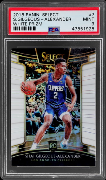 2018 Panini Select Shai Gilgeous-alexander Concourse White Prizm PSA 9 RC