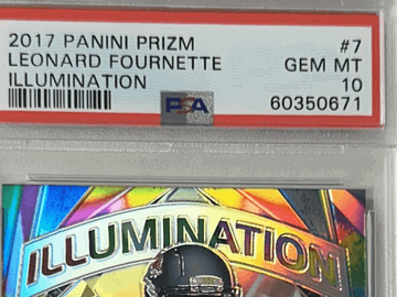 Graded PSA 10 Leonard Fournette 2017 Panini Prizm Illumination Trading Card #7 Jacksonville Jaguars