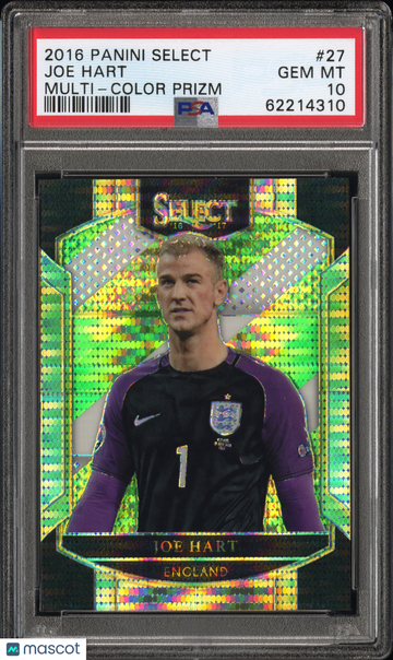 2016 Panini Select Joe Hart #27 Multi Color Prizm PSA 10