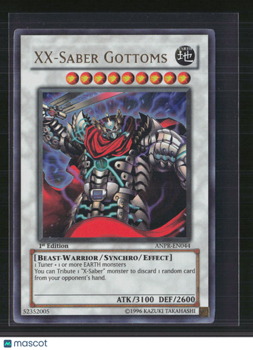 2009 Yu-Gi-Oh! Ancient Prophecy XX-Saber Gottoms Ultra Rare Effect Synchro 1st Edition