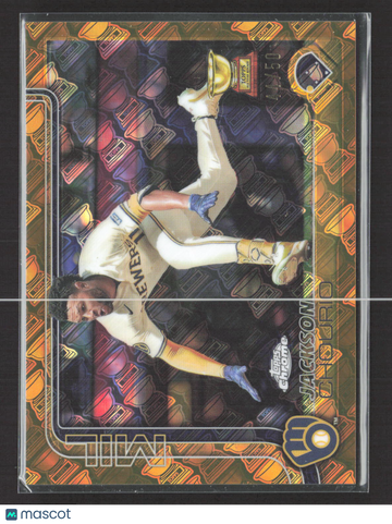 2025 Topps Chrome Jackson Chourio #376 Gold Trophy Pattern /50