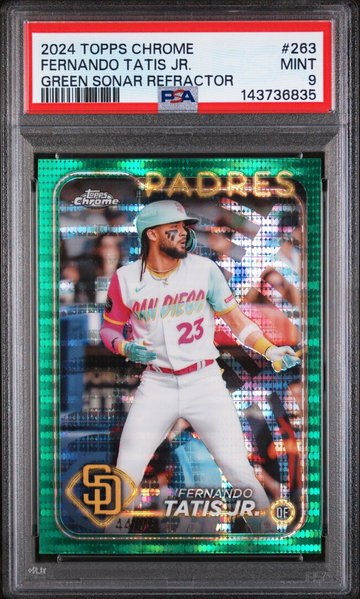 2024 Topps Chrome Green Sonar Refractor Fernando Tatis #263 PSA 9