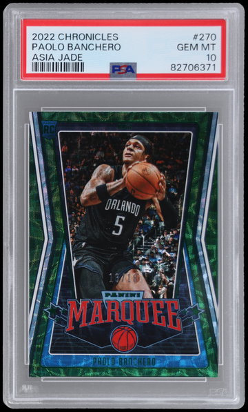 2022 Panini Chronicles Marquee Paolo Banchero Asia Jade PSA 10 RC