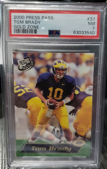 2000 Press Pass Gold Zone Tom Brady PSA NM