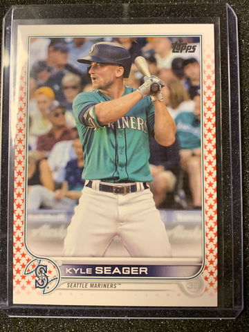 2022 Topps Series 1 Kyle Seager /76 Independence Day parallel card