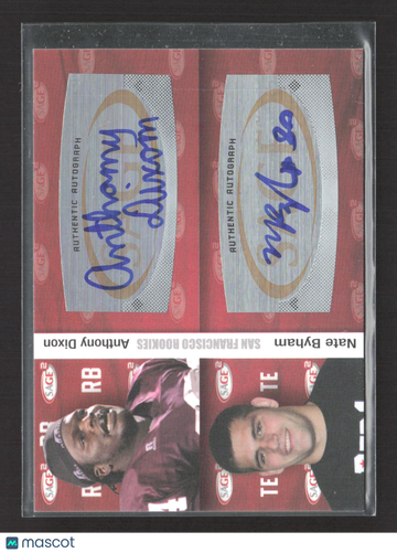 2010 SAGE Hit San Francisco Rookies Nate Byham Anthony Dixon #A86 Authentic Autograph Auto