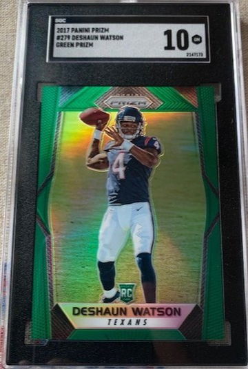 2017 Panini Prizm Green Prizms - DeShaun Watson RC - SGC Gem Mint 10