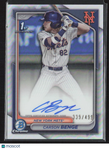 2024 Topps Bowman Chrome Carson Benge #CPA-CBG Refractor /499 1st Bowman