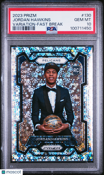 2023 Panini Prizm Jordan Hawkins #130 Variation Fast Break PSA 10