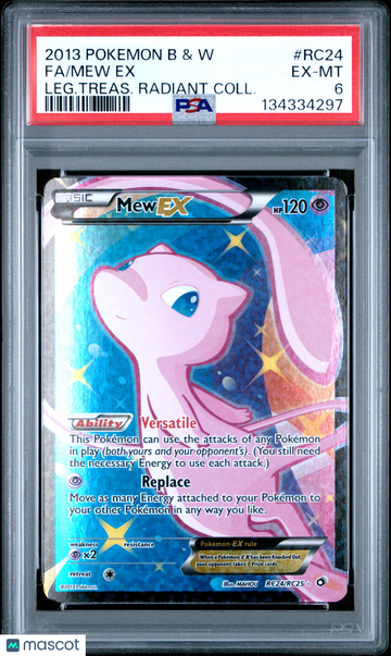 2013 Pokemon Black & White Legendary Treasures Radiant Collection Mew EX Fa Leg.Treas. Radiant Coll. PSA 6 #RC24