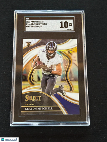 2023 Select Keaton Mitchell #246 White Prizm Rookie SGC 10
