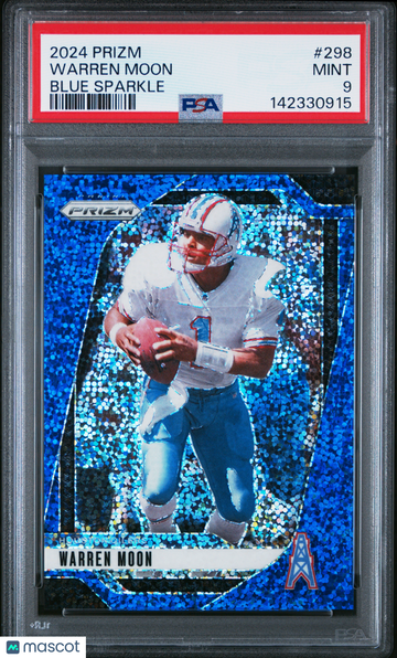 2024 Panini Prizm Warren Moon #298 Blue Sparkle /96 PSA 9