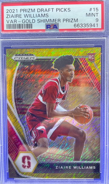 2021-22 Panini Prizm Draft Ziaire Williams Gold Shimmer FOTL Rookie SSP 5/10 PSA 9 Mint
