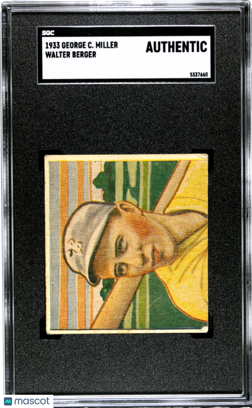 1933 George C. Miller Walter Berger SGC A