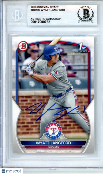 2023 Bowman Draft Wyatt Langford #BD106 BGS Authentic