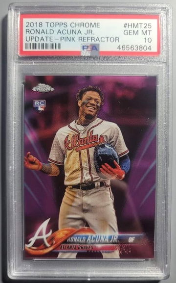 2018 Topps Chrome Update Pink Refractor Ronald Acuna PSA 10 RC