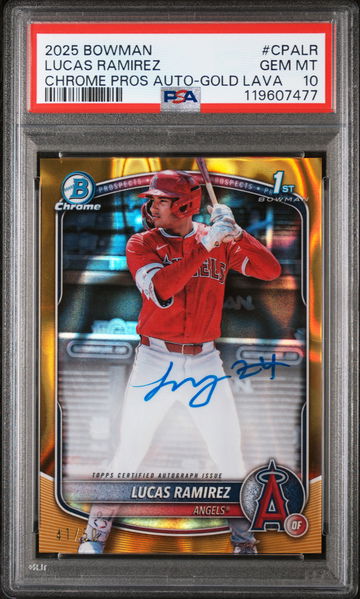 2025 Bowman Chrome Gold Lava Lucas Ramirez #CPA-LR Auto /50 PSA 10