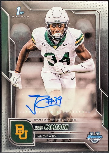 2025 Bowman Chrome University Chrome Prospect Autographs #BCA-JCA Josh Cameron