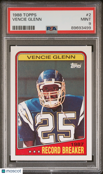 1988 Topps Vencie Glenn #2 PSA 9