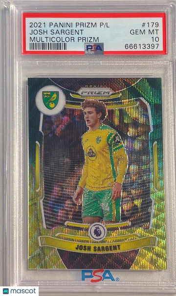 2021 Panini Prizm Premier League Josh Sargent #179 Multicolor PSA 10