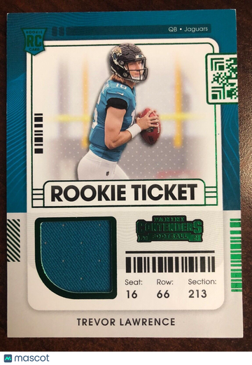 2021 Panini Contenders TREVOR LAWRENCE Rookie Ticket Swatch RC #RTS-TRL Jaguars