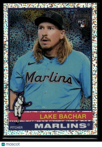 2025 Topps Heritage Lake Bachar #254 Chrome Silver Sparkle Refractor RC