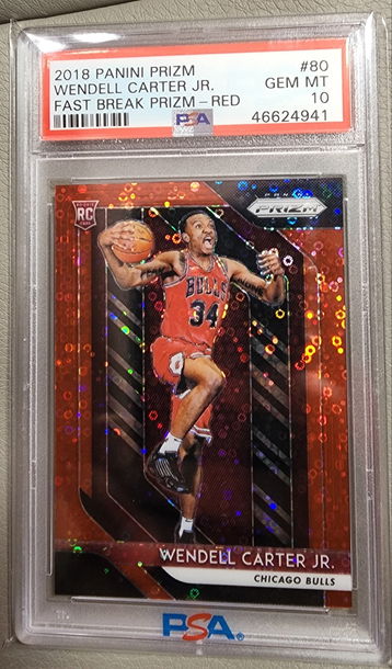 2018 Panini Prizm #80 RC Wendell Cater Jr Fast Break Red #/125 - PSA 10