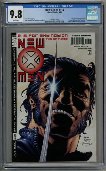 New X-Men CGC 9.8 Wolverine Frank Quitely cover 1st Negasonic Teenage Warhead