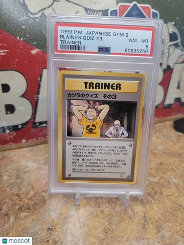 1999 Pokemon Japanese Gym 2 Blaine's Quiz #3 Japanese Trainer PSA 8