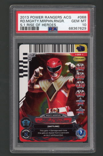 2013 Power Rangers ACG Mighty Morphin Red Ranger Rise of Heroes Holofoil PSA 10