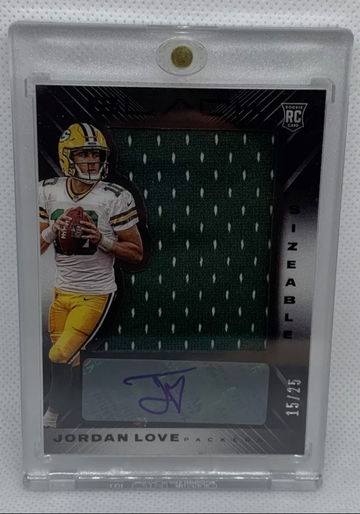 2020 Panini black football sizeable Jordan Love /25 rpa Greenbay Packers