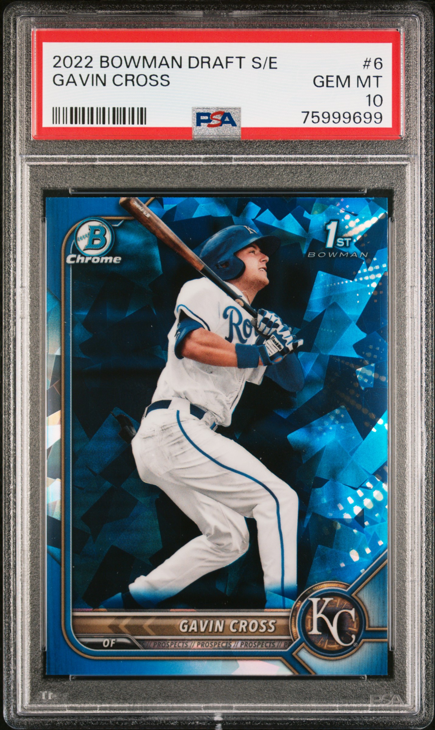 2022 Bowman Draft Chrome Sapphire Edition Gavin Cross #BDC6 PSA 10