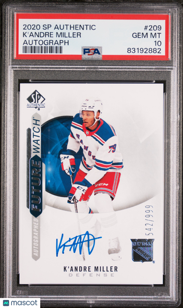 2020 SP Authentic K'andre Miller #209 Autograph 542/999 PSA 10 Auto