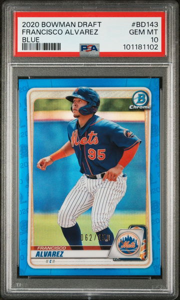 2020 Bowman Draft Blue Francisco Alvarez #BD-143 /150 PSA 10