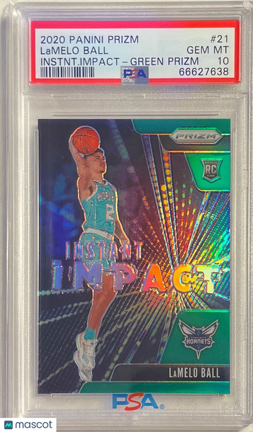 2020 Panini Prizm Instant Impact Lamelo Ball #21 Instnt. Impact Green PSA 10