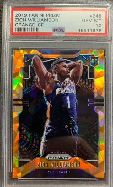 Zion Williamson- ORANGE ICE PRIZM PSA 10