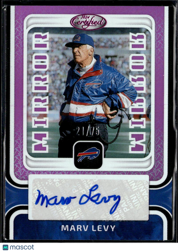 2024 Panini Certified Mirror Signatures Marv Levy #MS-ML Purple