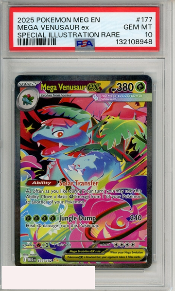 2025 POKEMON MEG EN-MEGA EVOLUTION MEGA VENUSAUR EX #177 SIR PSA 10 GEM MT