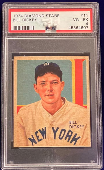 1934 Diamond Stars #11 Bill Dickey PSA 4