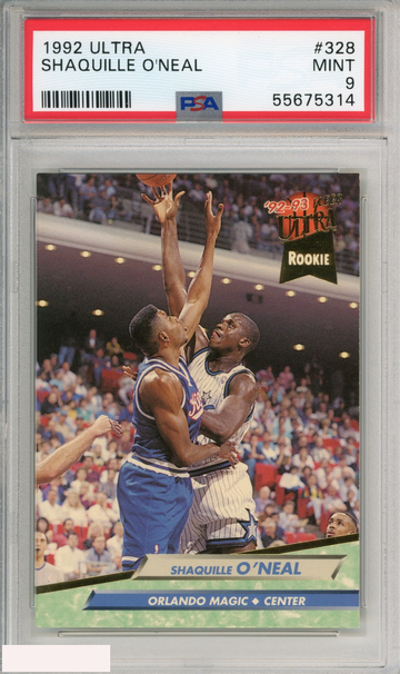 1992 ULTRA SHAQUILLE O NEAL #328 ORLANDO MAGIC ROOKIE HOF PSA 9 MINT