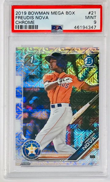 Freudis Nova 2019 Bowman Mega Box Chrome Refractor Rookie Card RC 1st Bowman #21 PSA 9 MINT Houston Astros Top Prospect