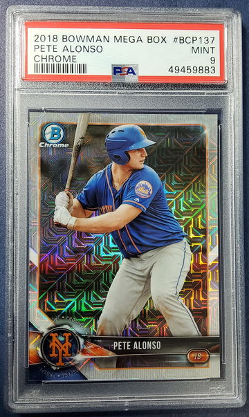 Pete alonso 2018 bowman chrome mega box refractor mint 9