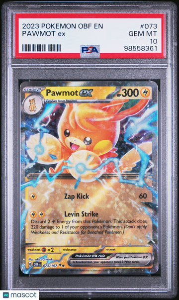 2023 Pokemon Obf EN-Obsidian Flames Pawmot EX PSA 10 #073