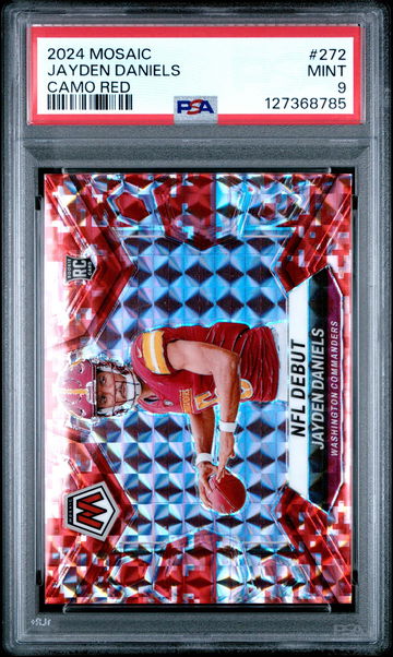 2024 Panini Mosaic Mosaic Camo Red Jayden Daniels #272 PSA 9