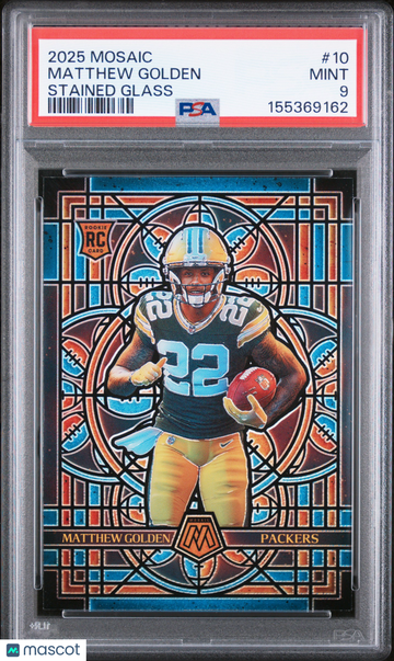 2025 Panini Mosaic Stained Glass Matthew Golden #10 PSA 9