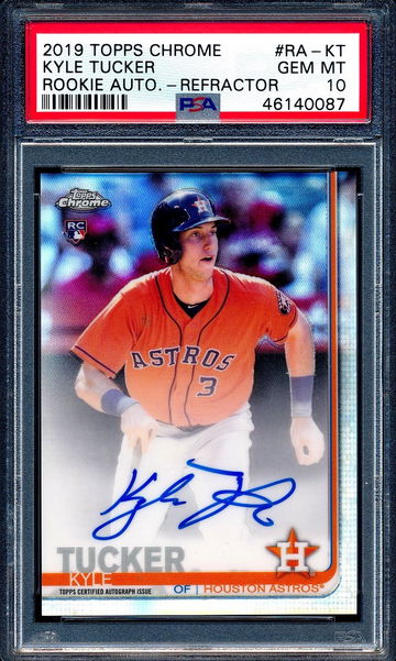 Kyle Tucker 2019 Topps Chrome Refractor Auto RC /499 PSA 10